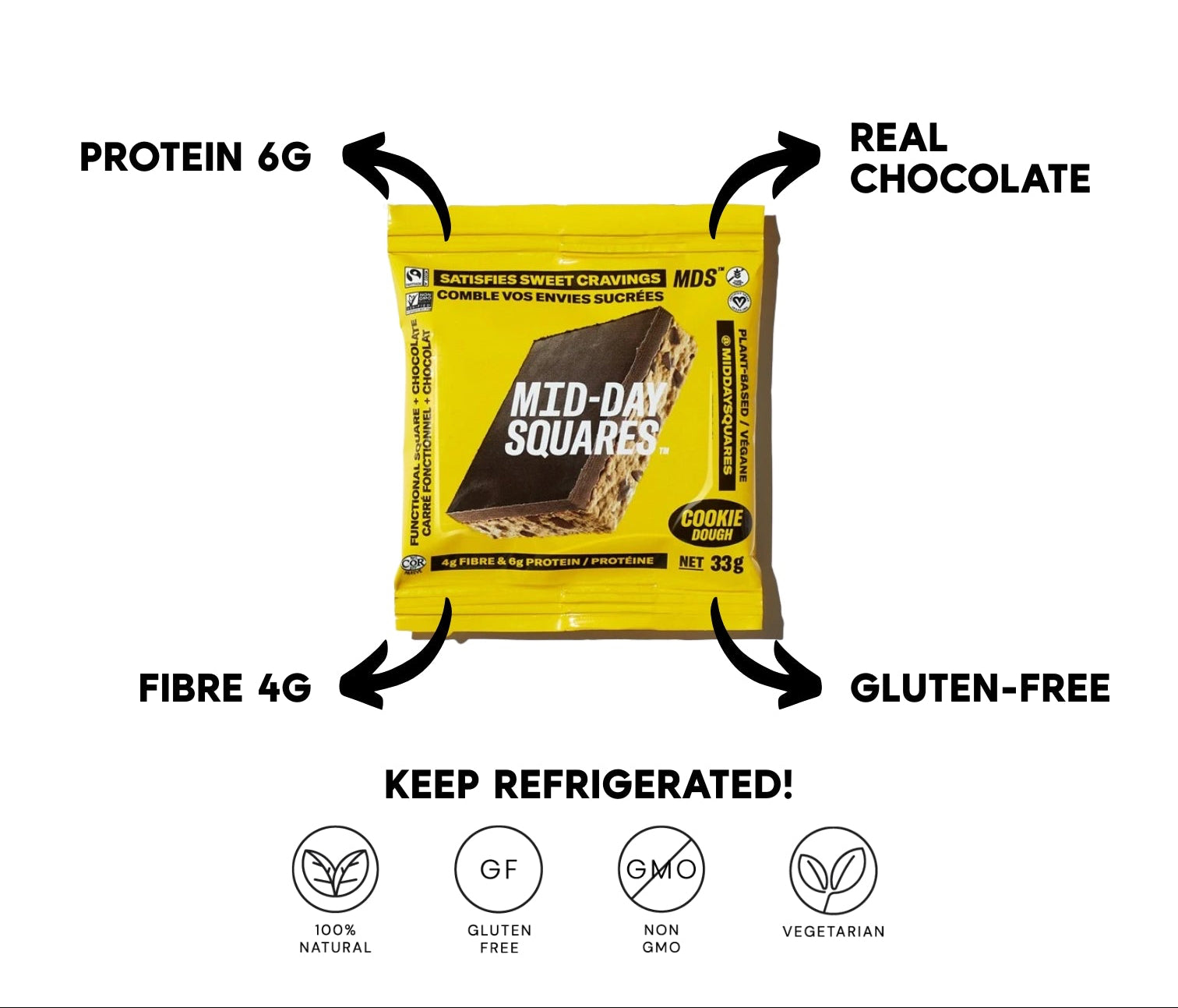 Mid-Day Squares Chocolate bars - 33g (12x)