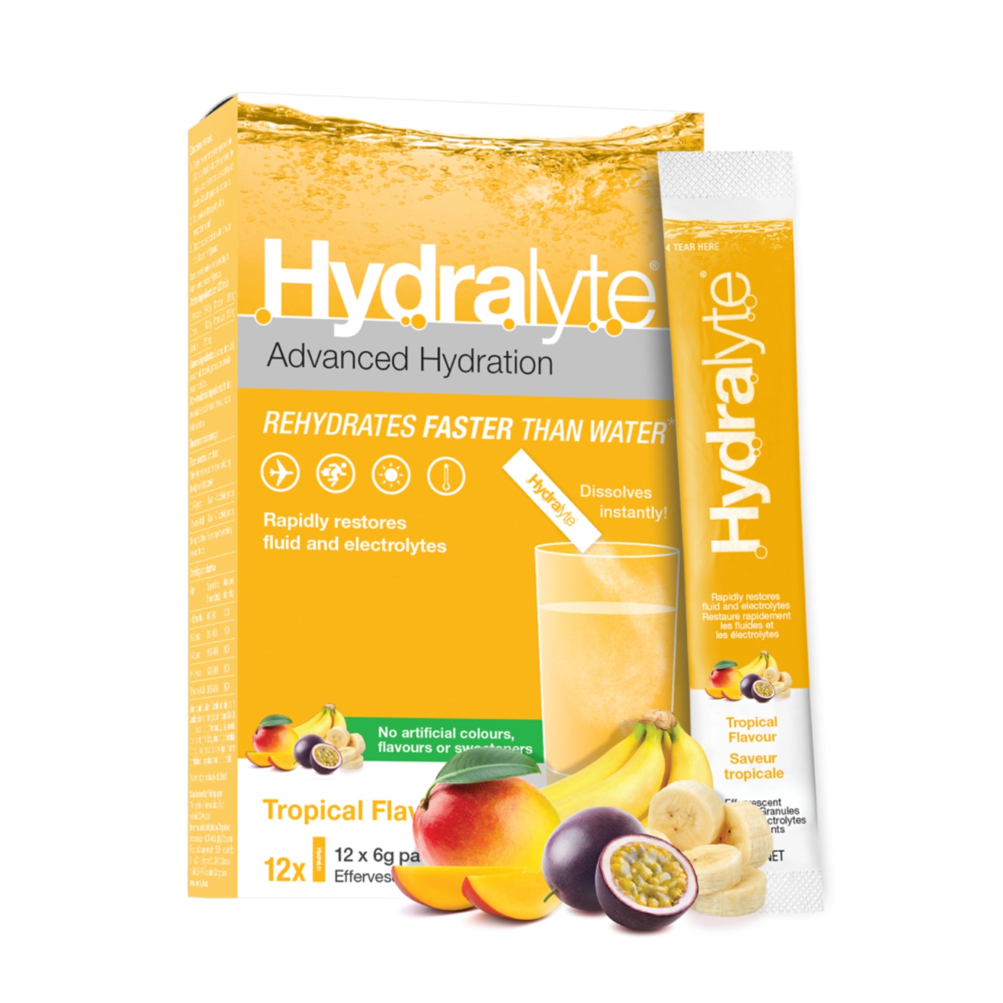 Hydralyte® Electrolyte Powder, Tropical (12 sachets)