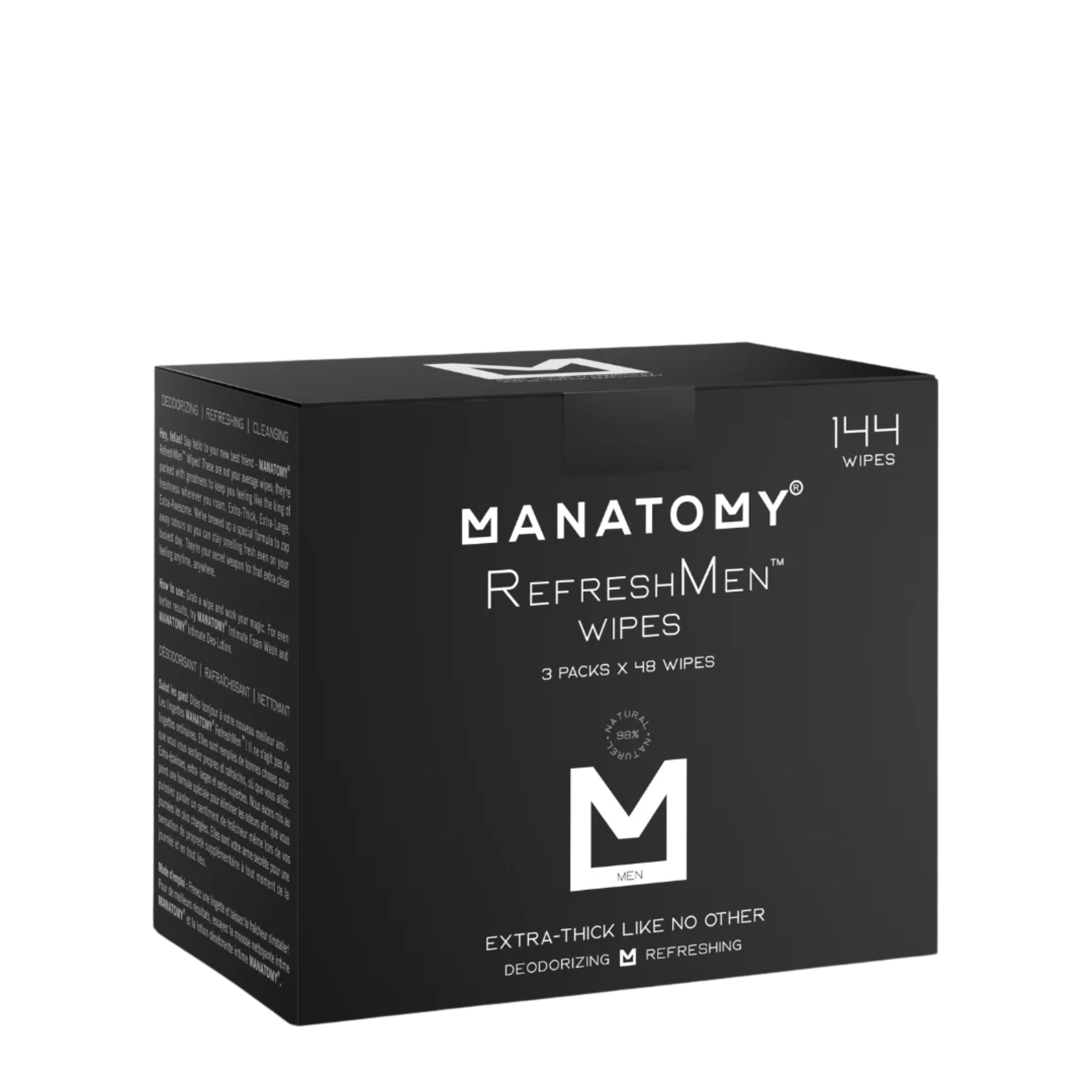 Manatomy RefreshMen Wipes Value Pack 3 x 48 Wipes