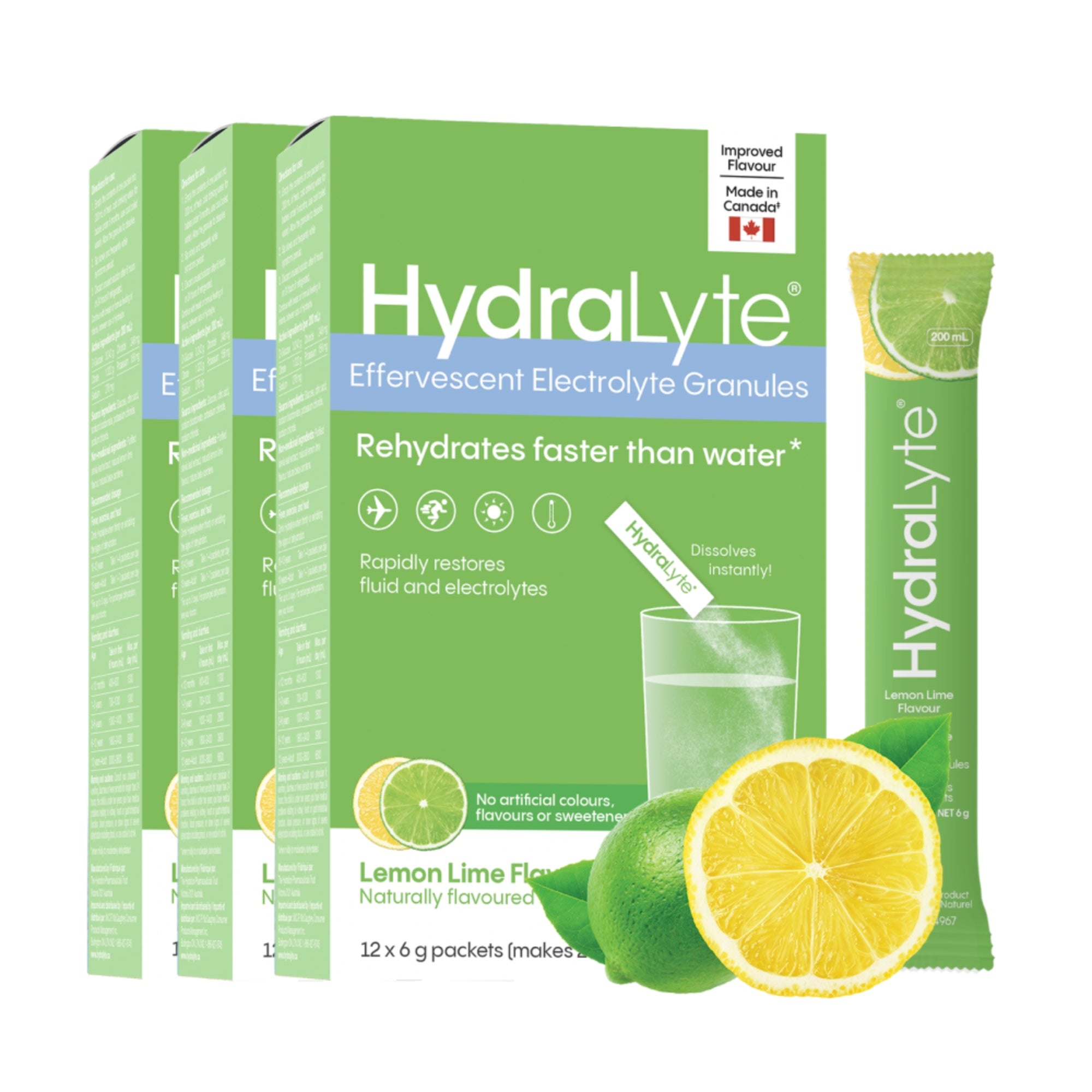 Hydralyte® Electrolyte Powder, Lemon Lime (12 sachets)