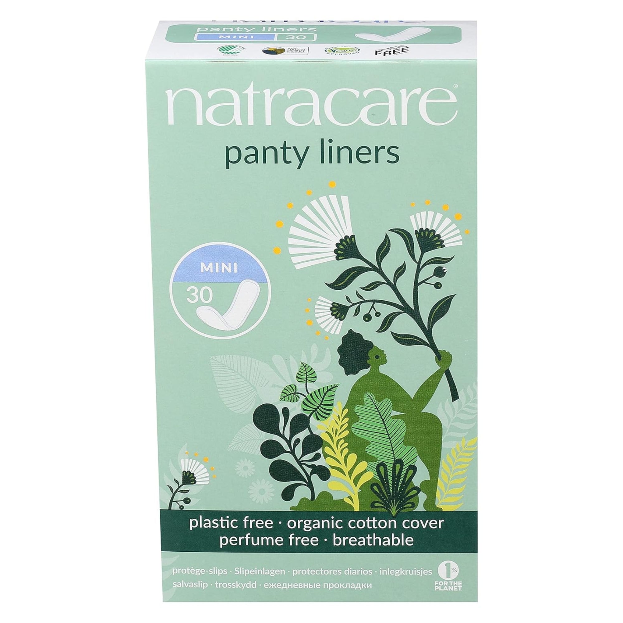 NATRACARE Mini Pant Liners, Unscented, (Pack of 30)