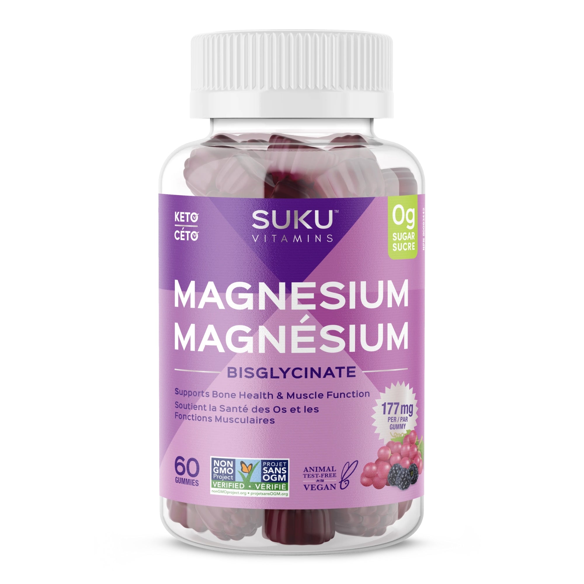 SUKU VITAMINS MAGNESIUM BISGLYCINATE - 60 gummies