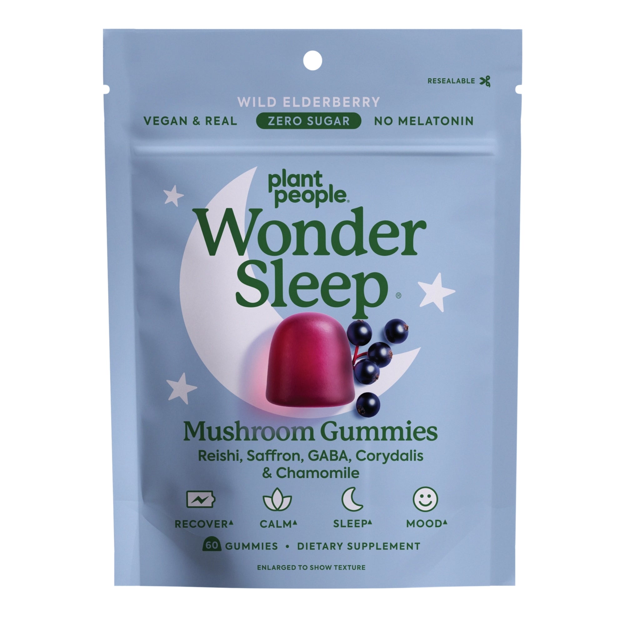 WonderSleep Mushroom Gummies Melatonin-Free Sleep Gummies - 60 Gummies