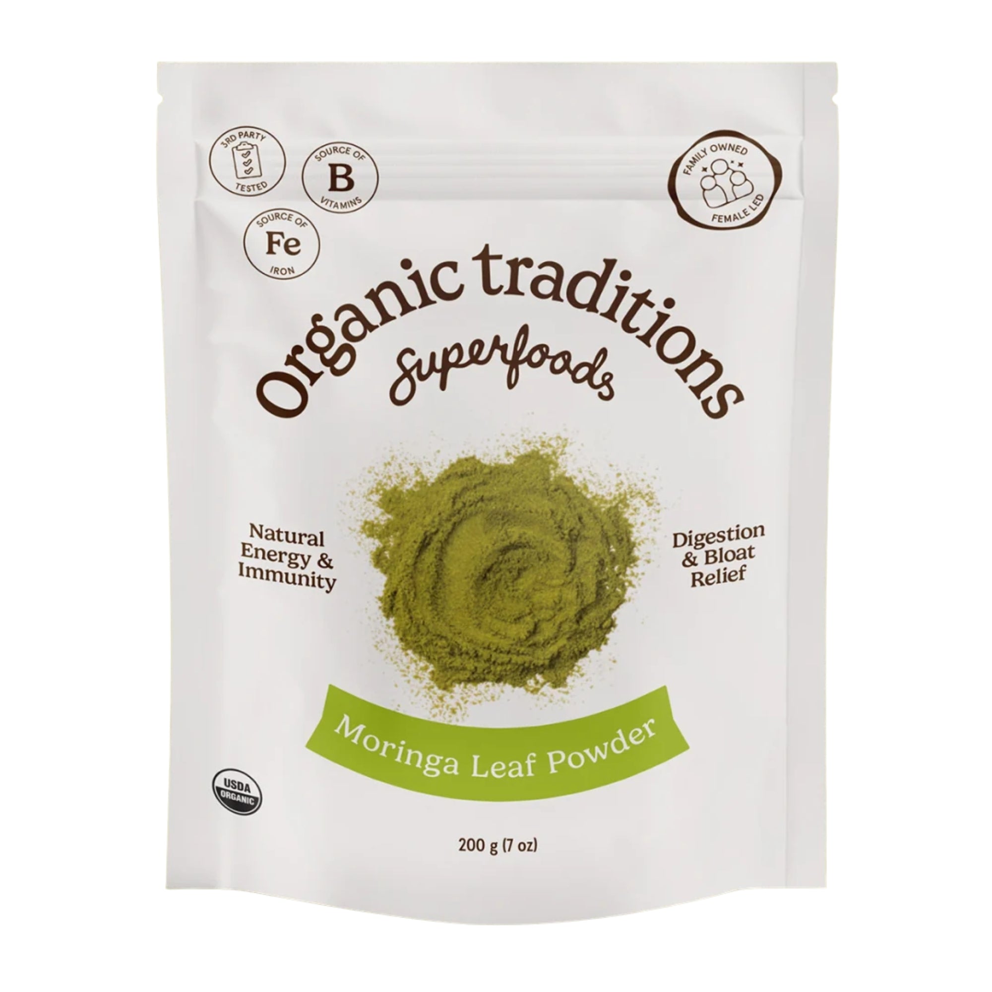 Organic Traditions Moringa Leaf Powder - 7oz, 200g