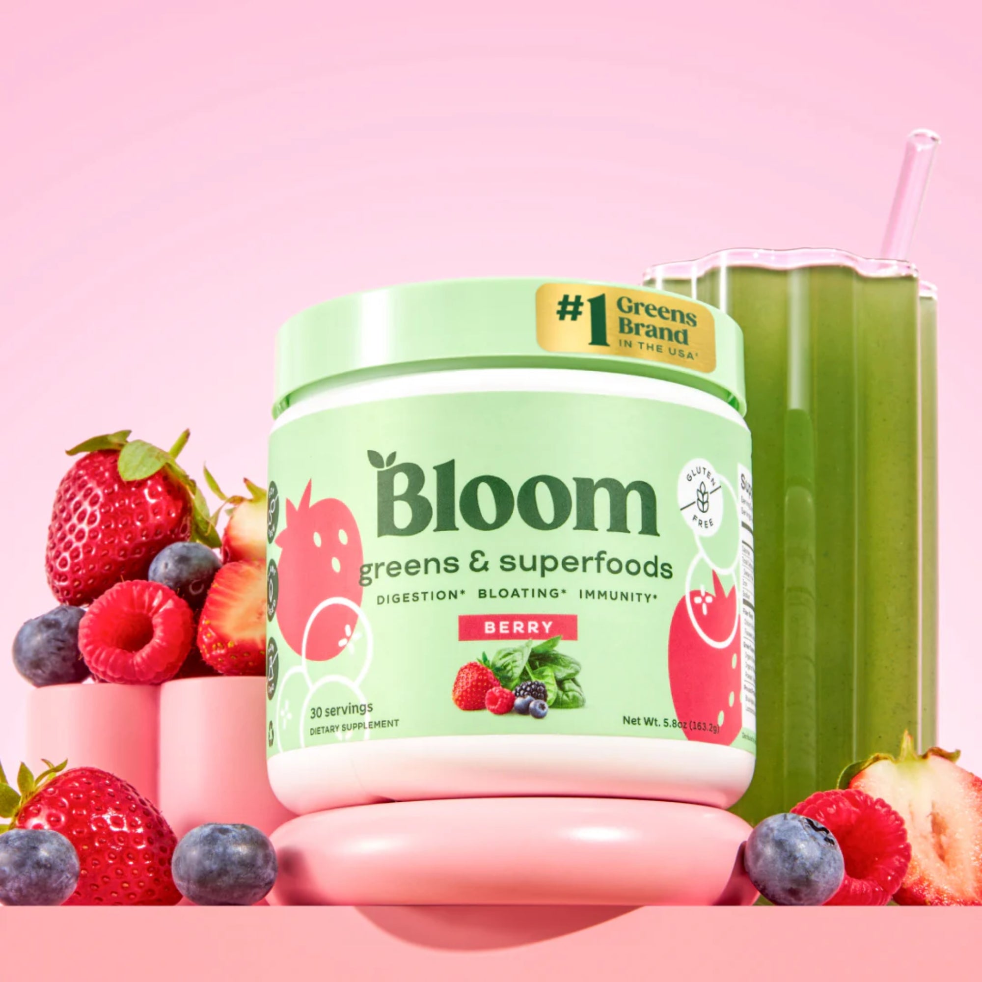 Bloom Greens & Superfoods Berry 4.66 oz, 132 g