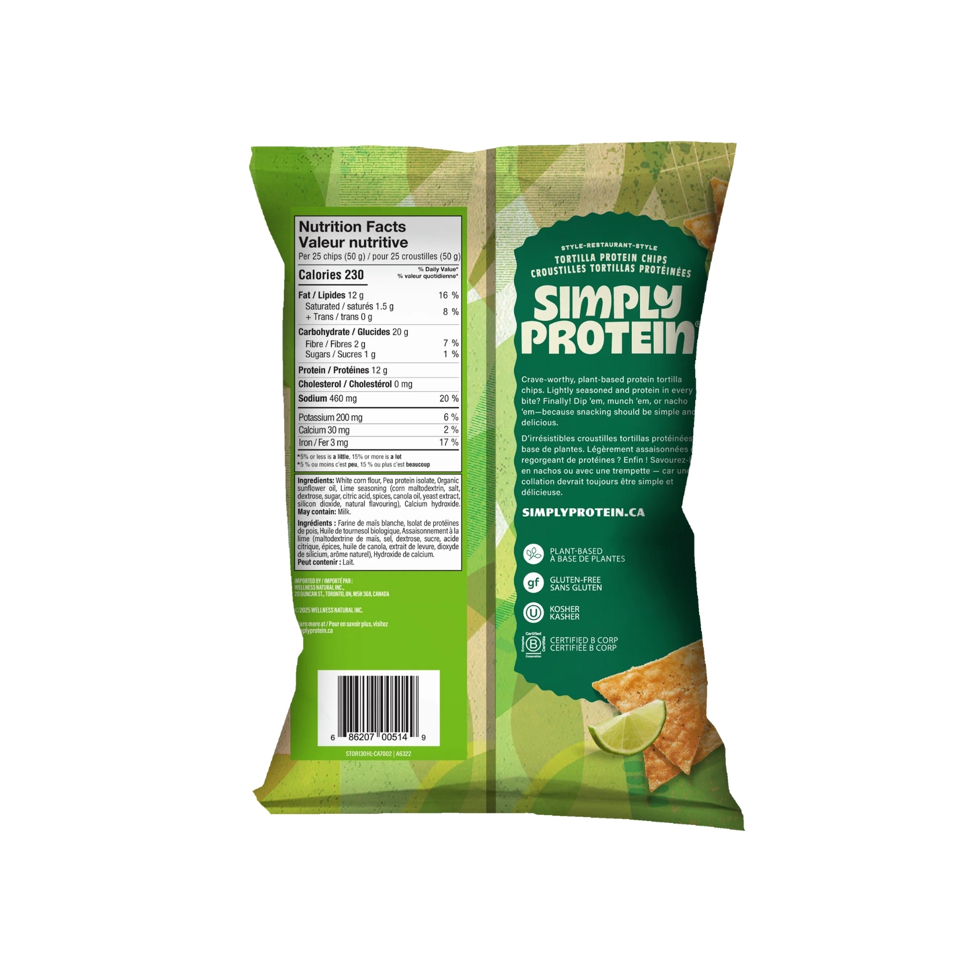 Plant Based Restaurant Style Tortilla Protein Chips (Box of 10)