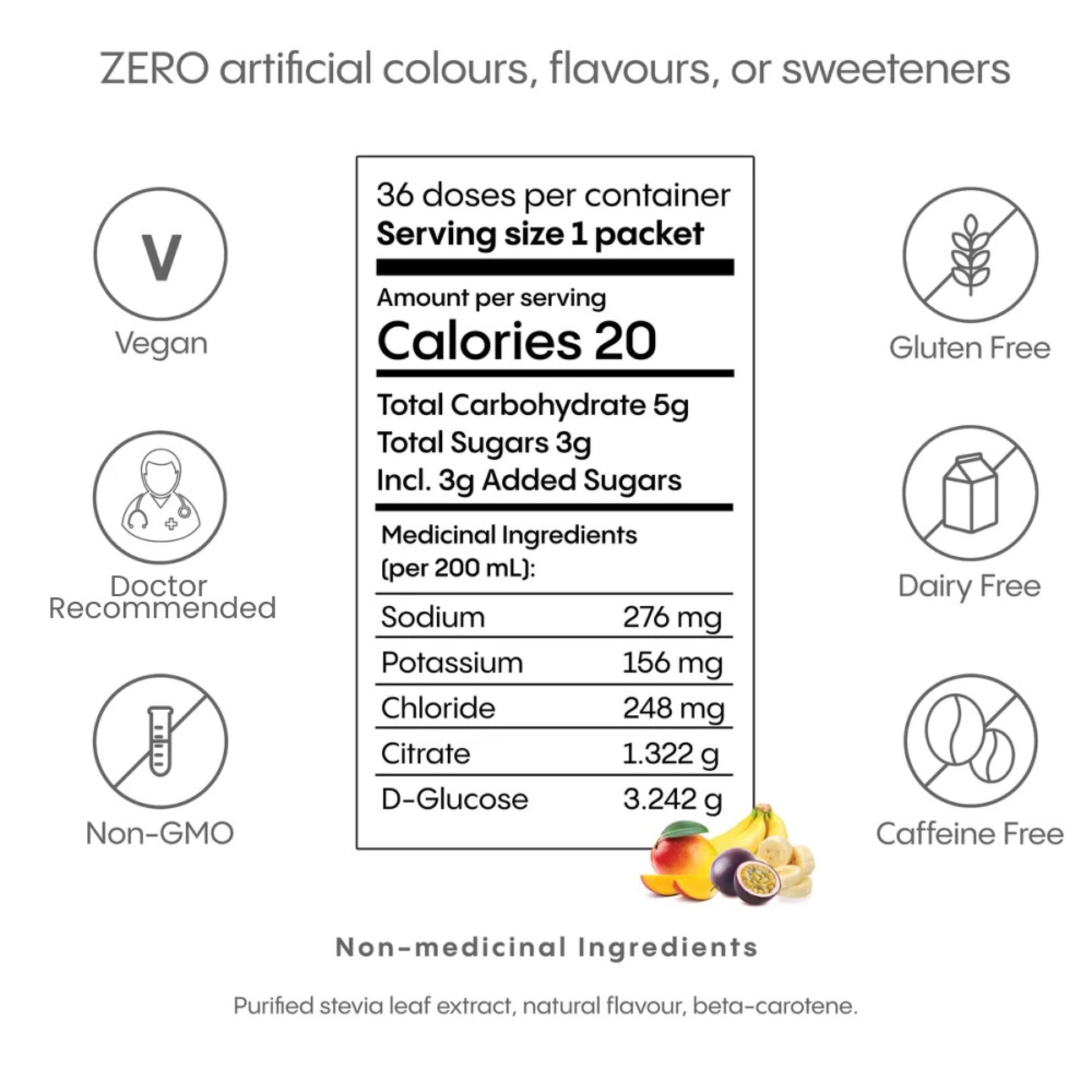 Hydralyte® Electrolyte Powder, Tropical (12 sachets)