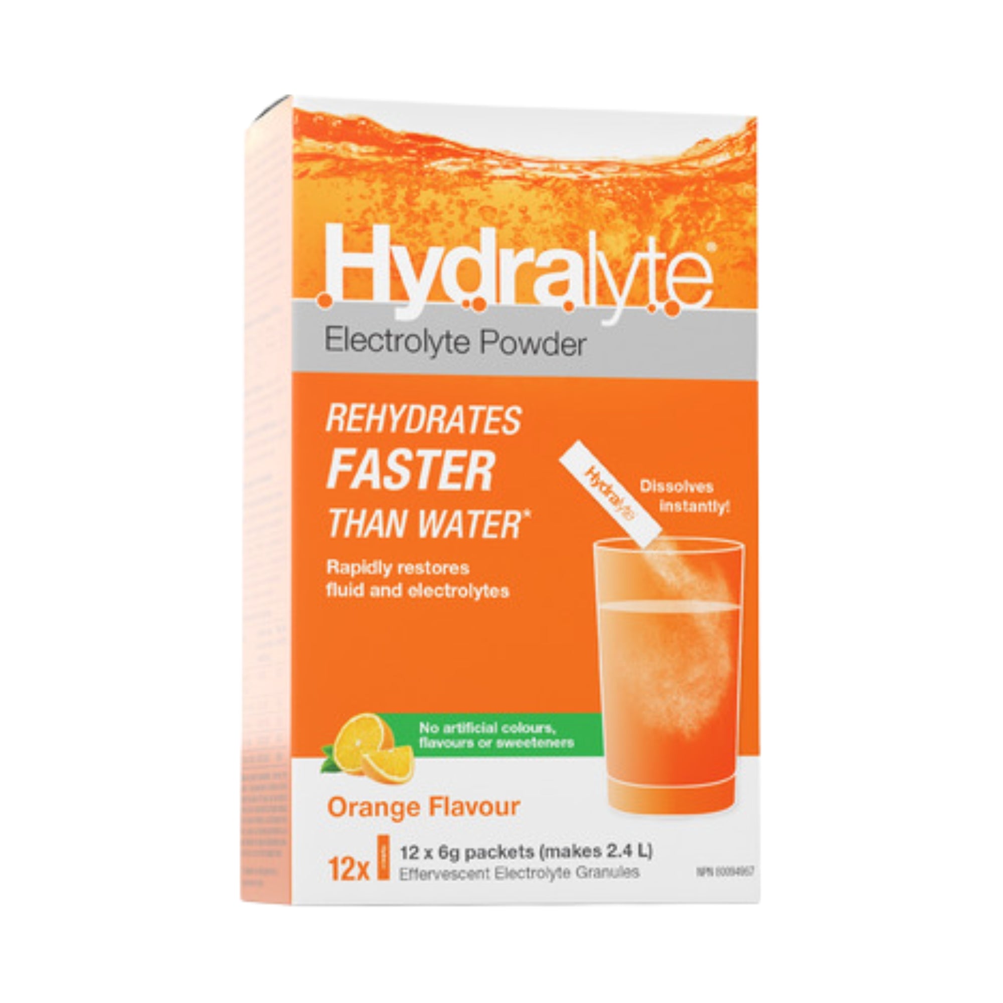 Hydralyte® Electrolyte Powder, Orange (12 sachets)