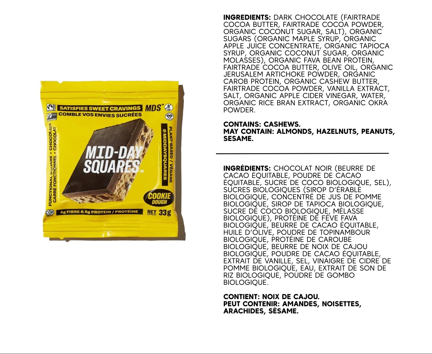 Mid-Day Squares Chocolate bars - 33g (12x)