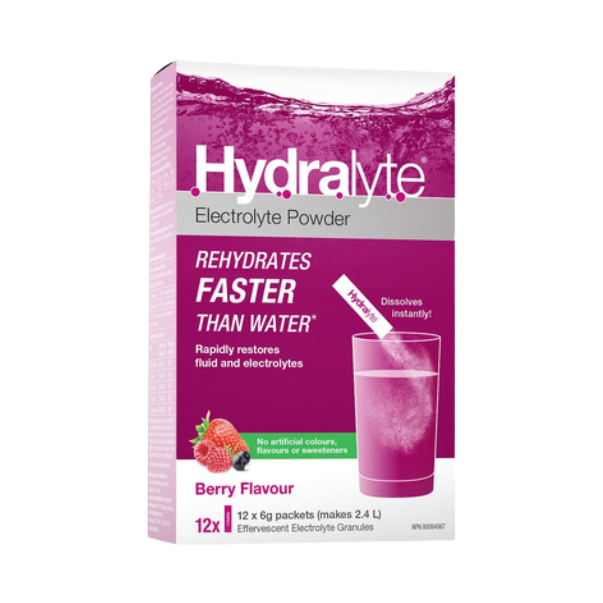 Hydralyte® Electrolyte Powder, Berry (12 sachets)