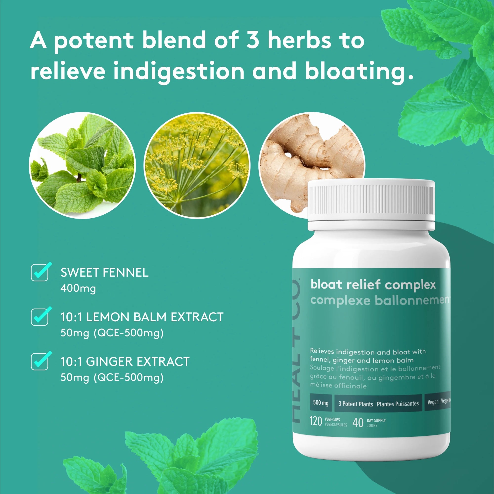Bloat Relief Complex 500 mg - 120 capsules