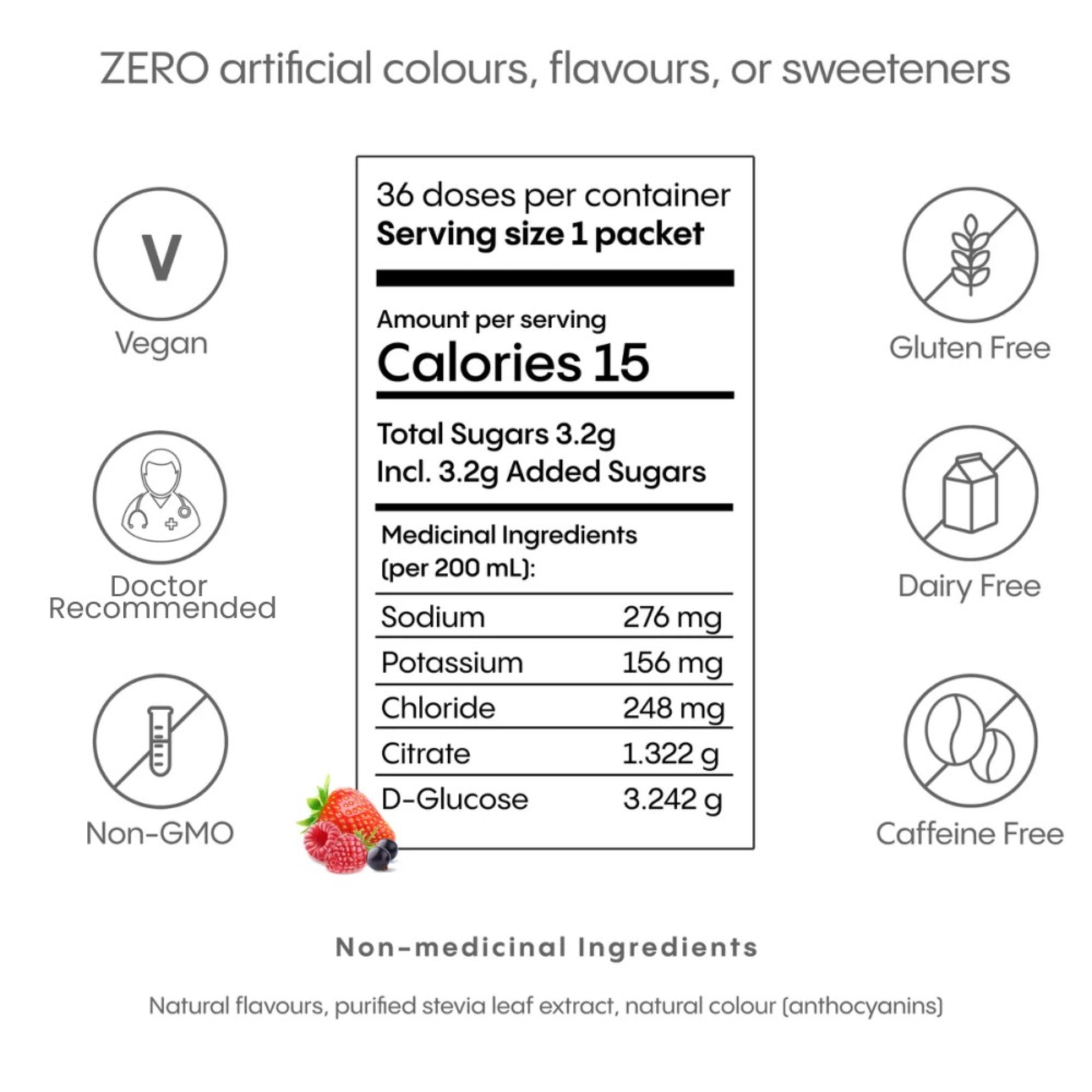 Hydralyte® Electrolyte Powder, Berry (12 sachets)