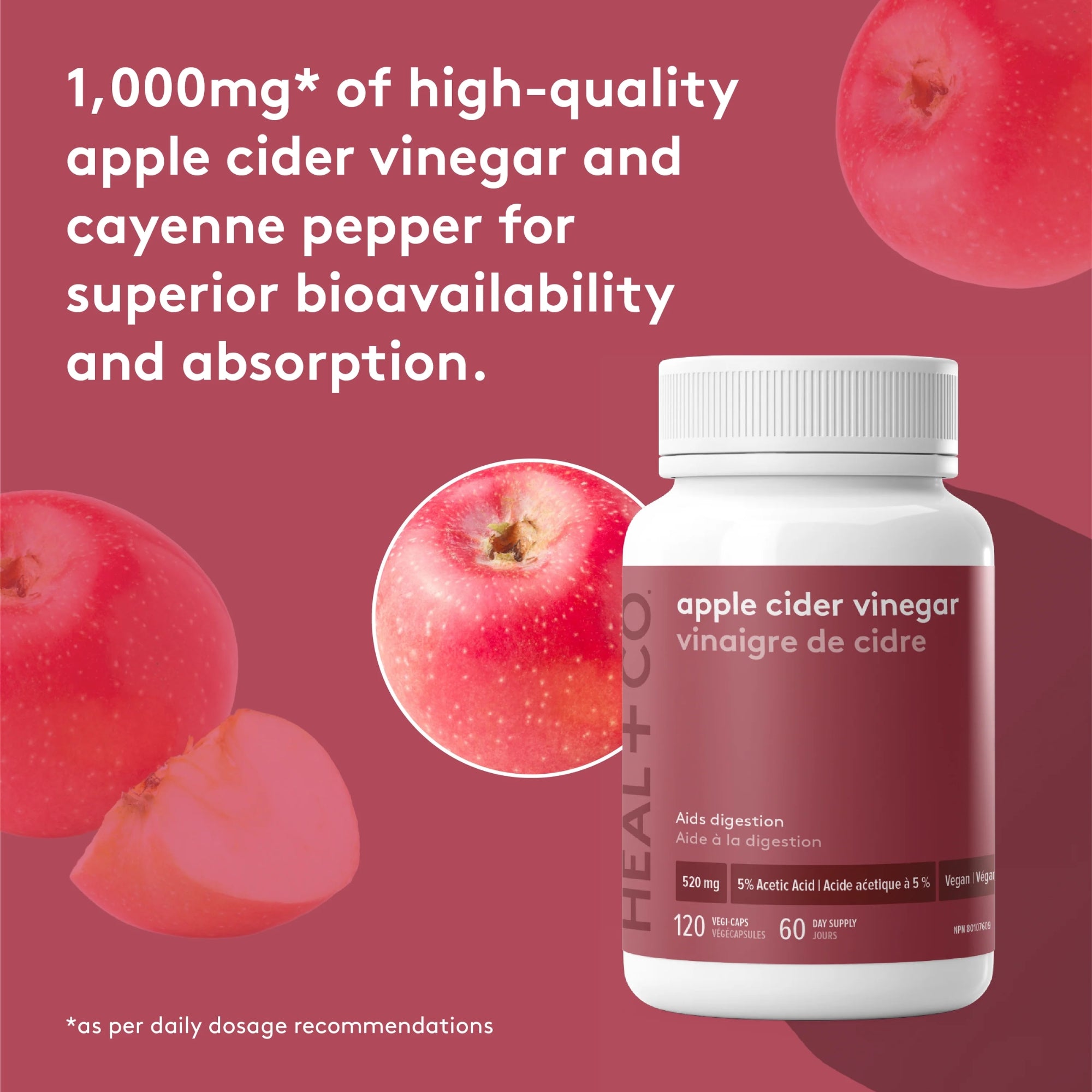 Apple Cider Vinegar 500 mg - 120 capsules