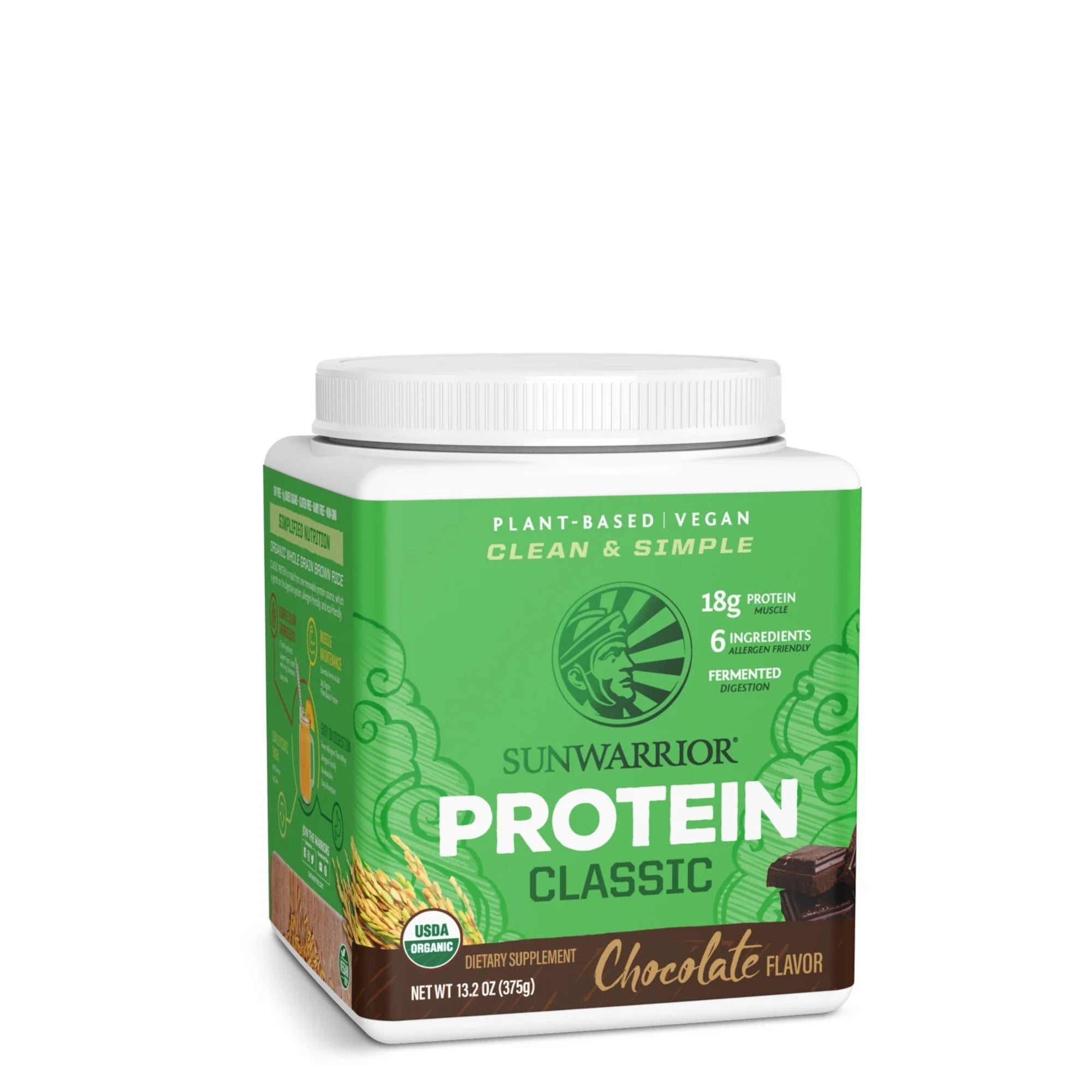 Sunwarrior Classic Organic Brown Rice Protein Powder – Plant-Based, Vegan Protein - 15 servings