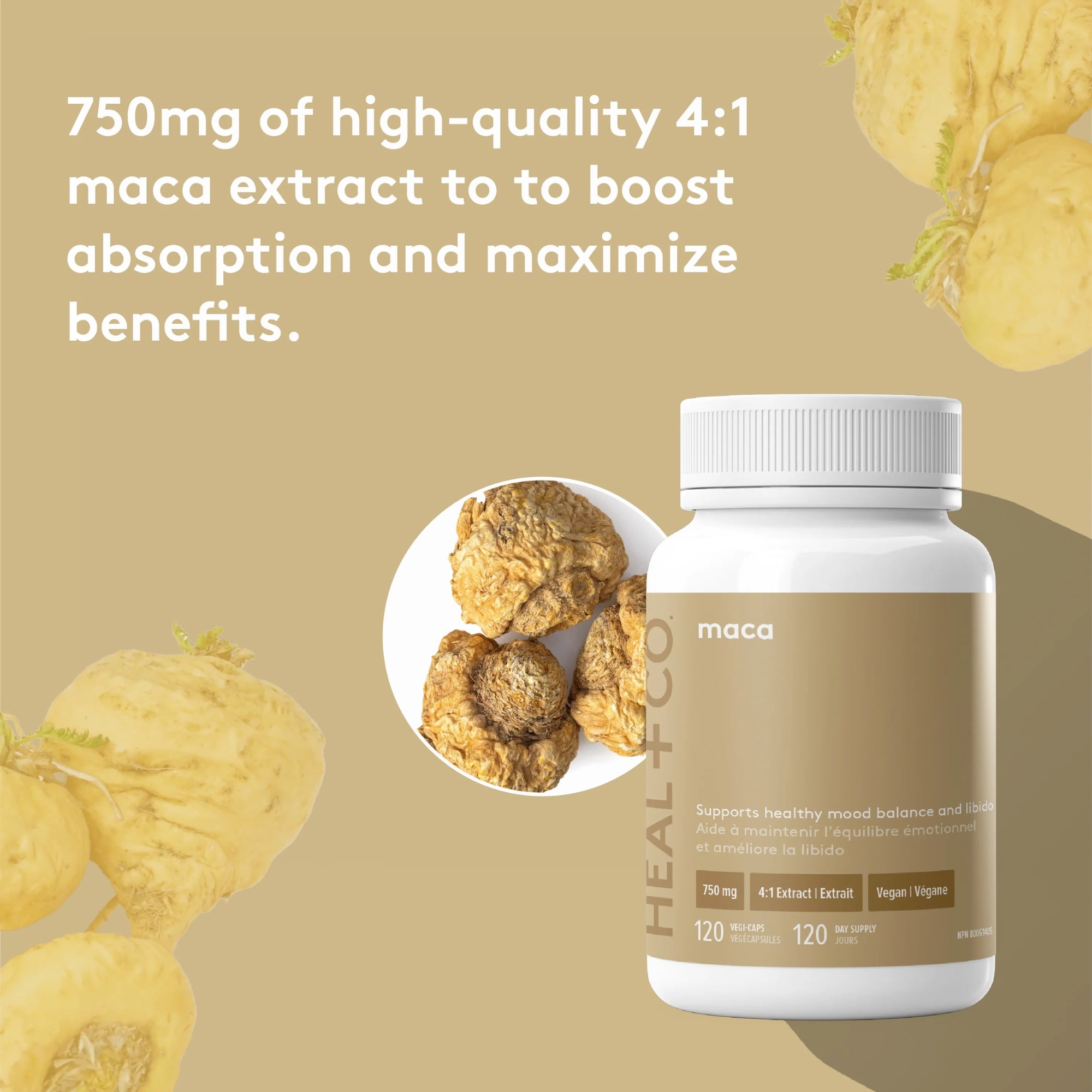 Maca | Mood and Energy 750 mg - 120 capsules