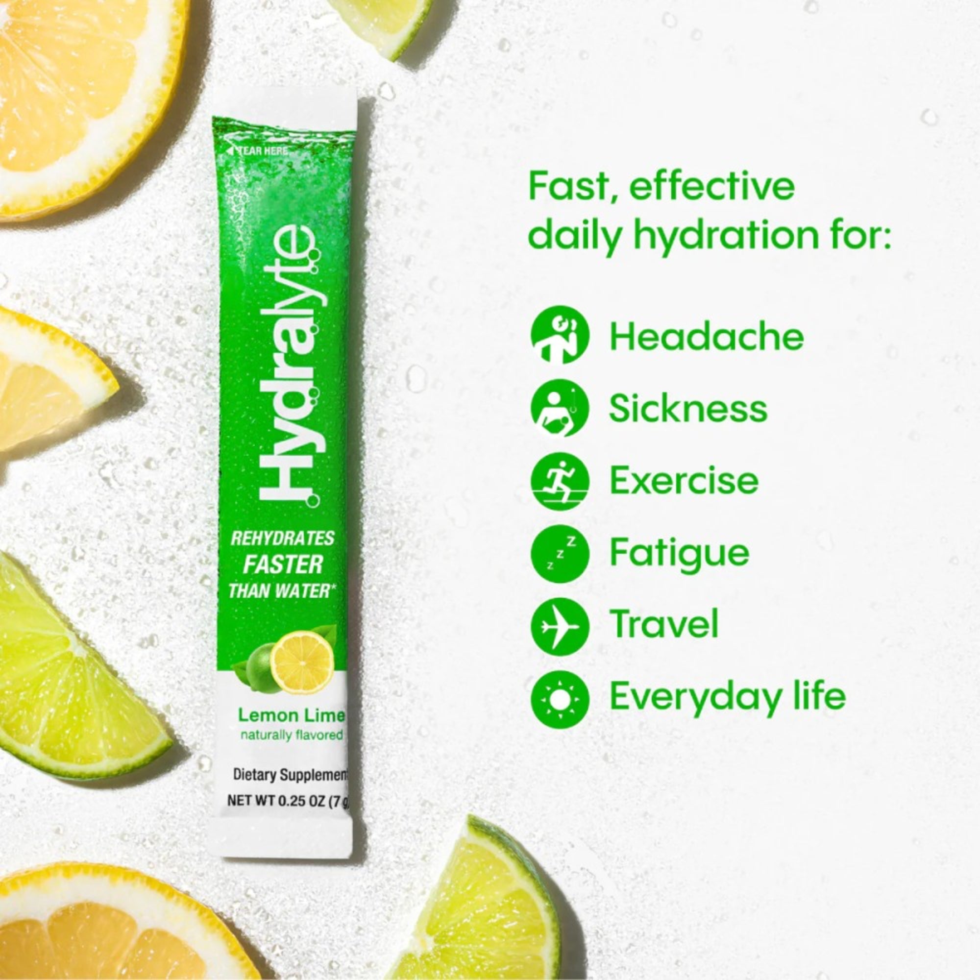 Hydralyte® Electrolyte Powder, Lemon Lime (12 sachets)