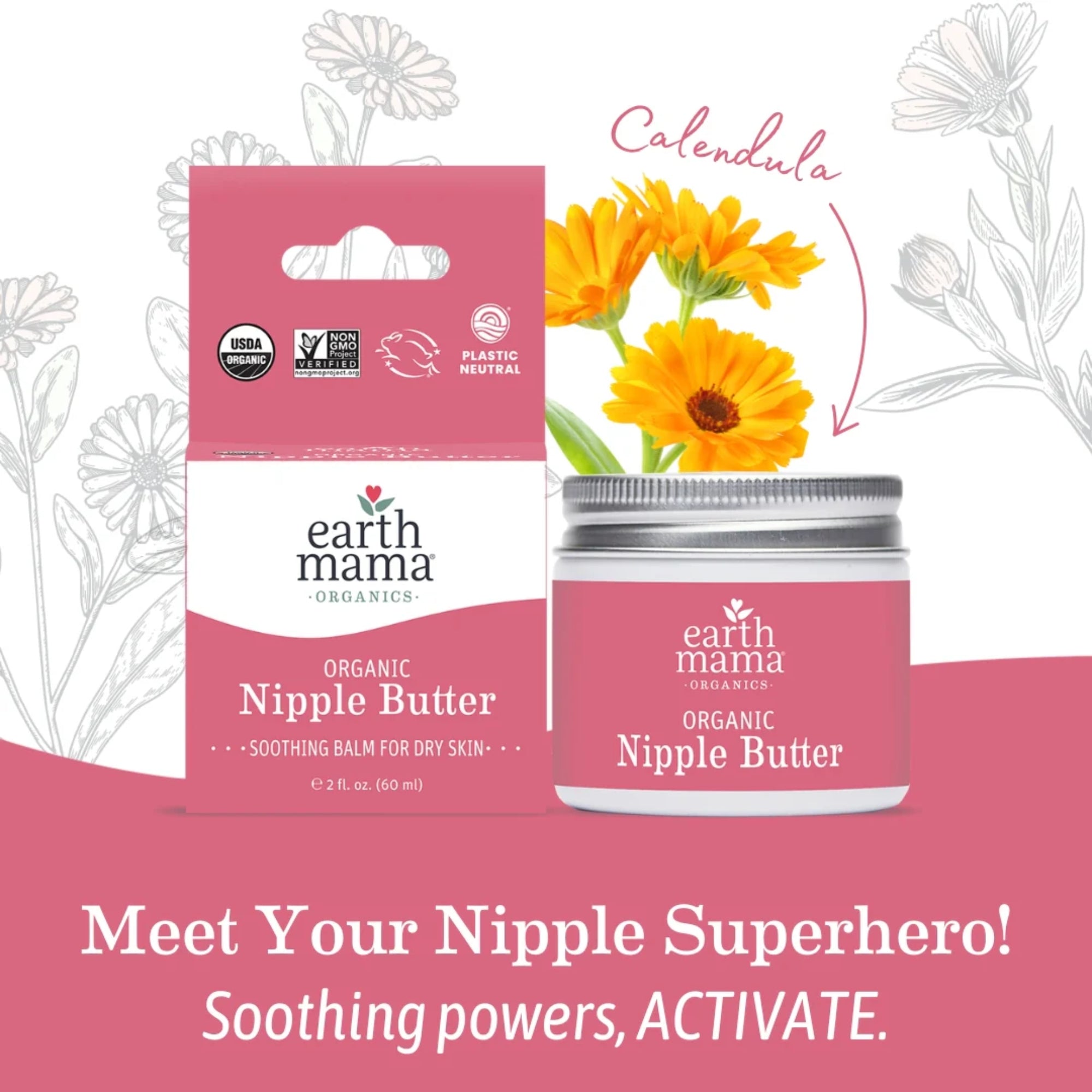 Organic Nipple Butter, 2 fl oz, 60 ml