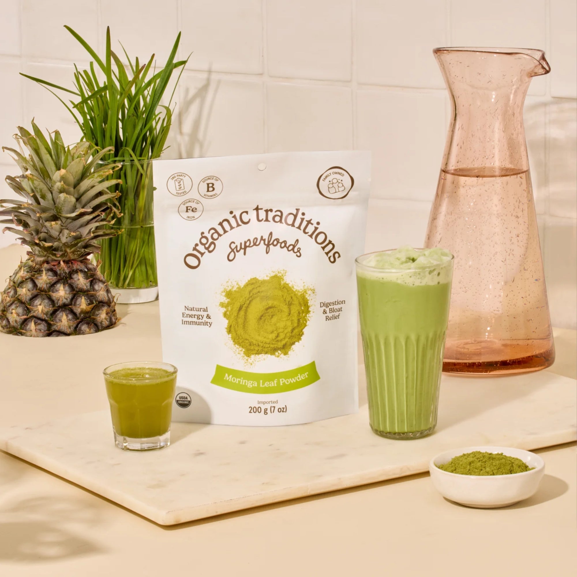 Organic Traditions Moringa Leaf Powder - 7oz, 200g