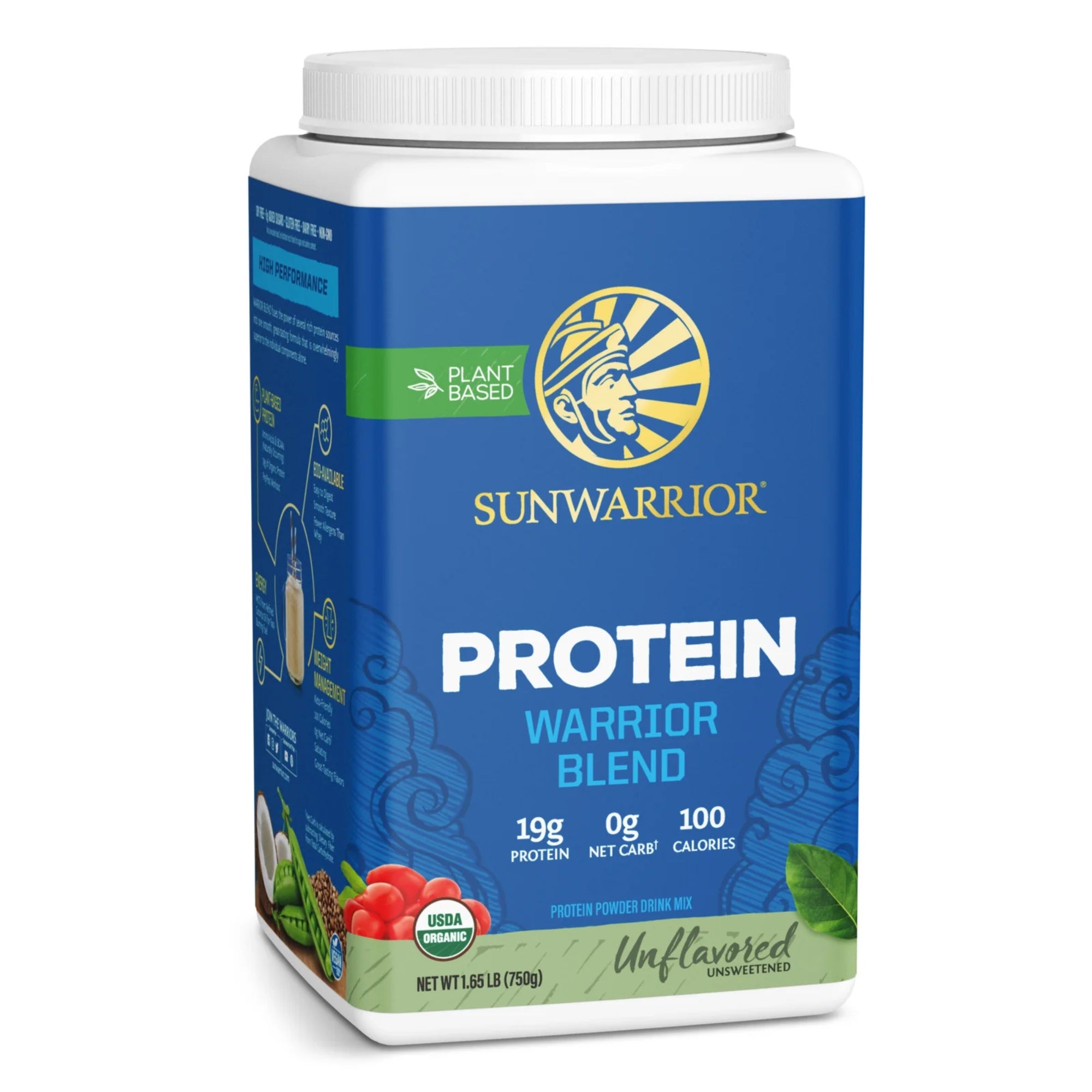 Sunwarrior Warrior Blend Organic Vegan Protein Powder - 30 servings