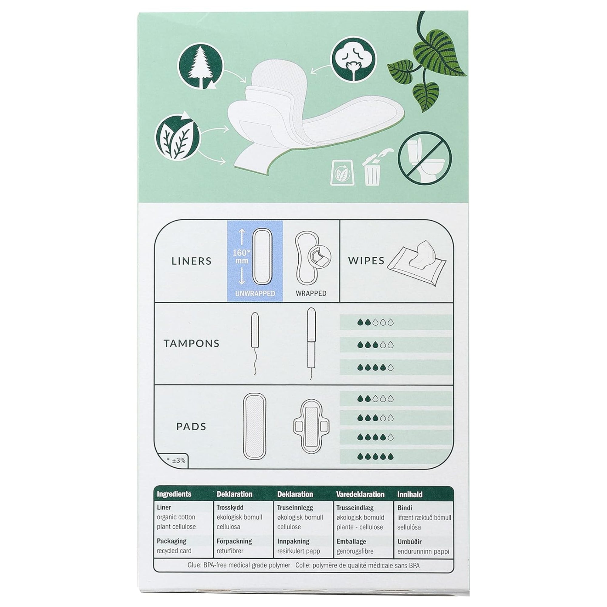 NATRACARE Mini Pant Liners, Unscented, (Pack of 30)