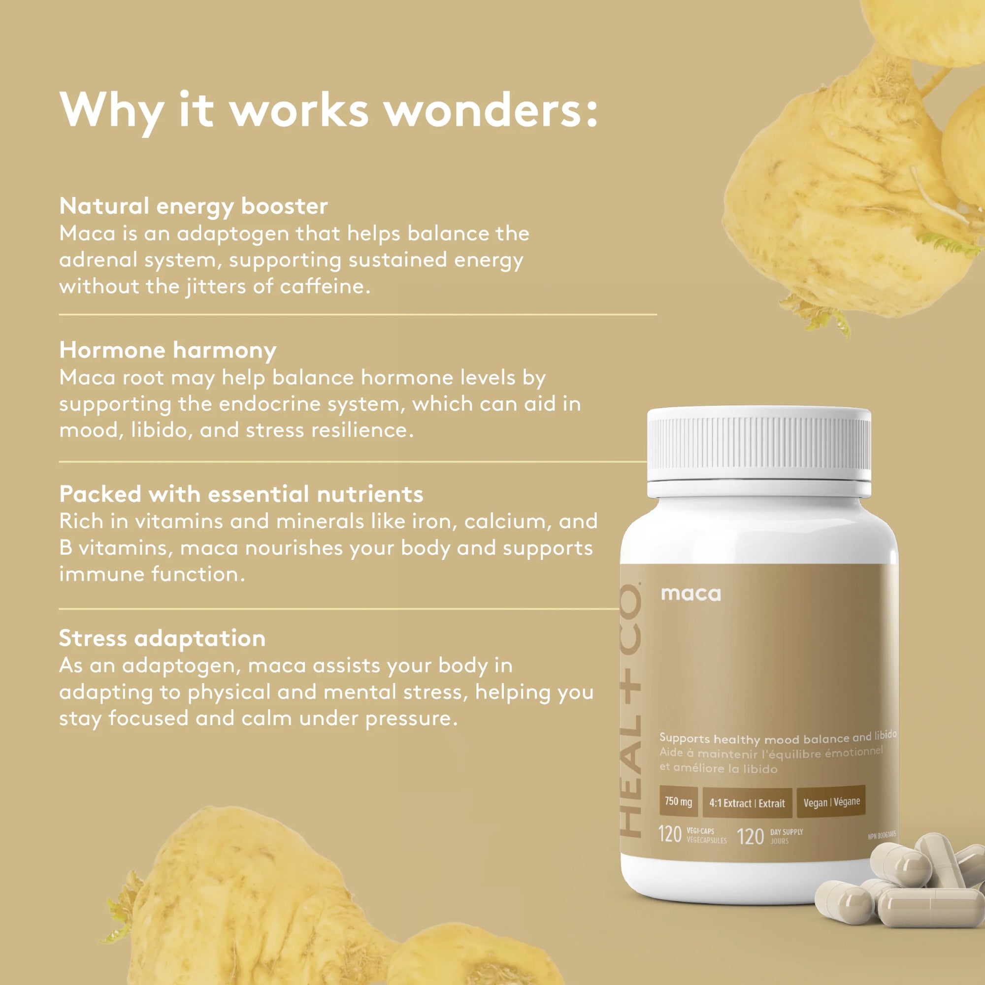 Maca | Mood and Energy 750 mg - 120 capsules