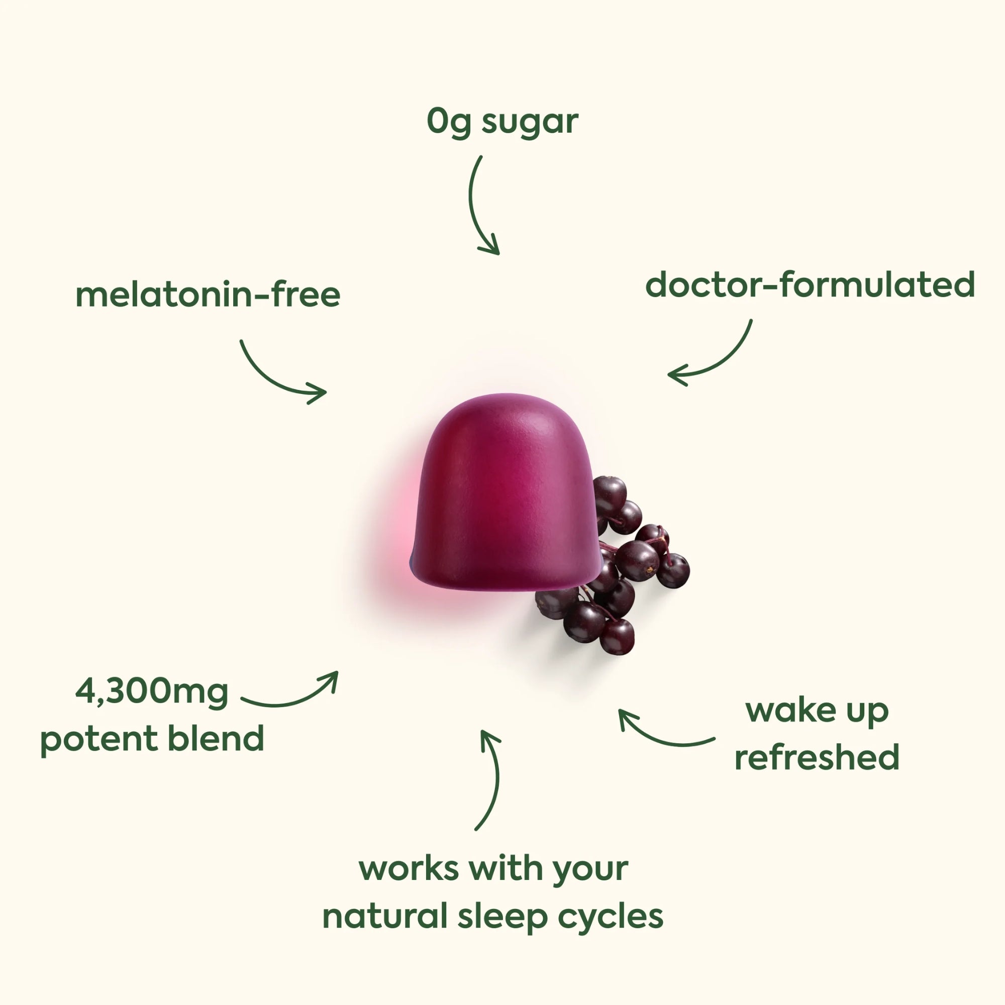 WonderSleep Mushroom Gummies Melatonin-Free Sleep Gummies - 60 Gummies