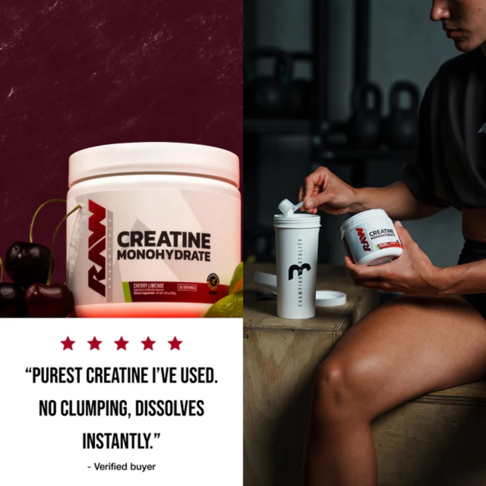 Raw Creatine Monohydrate Flavored - 30 Servings