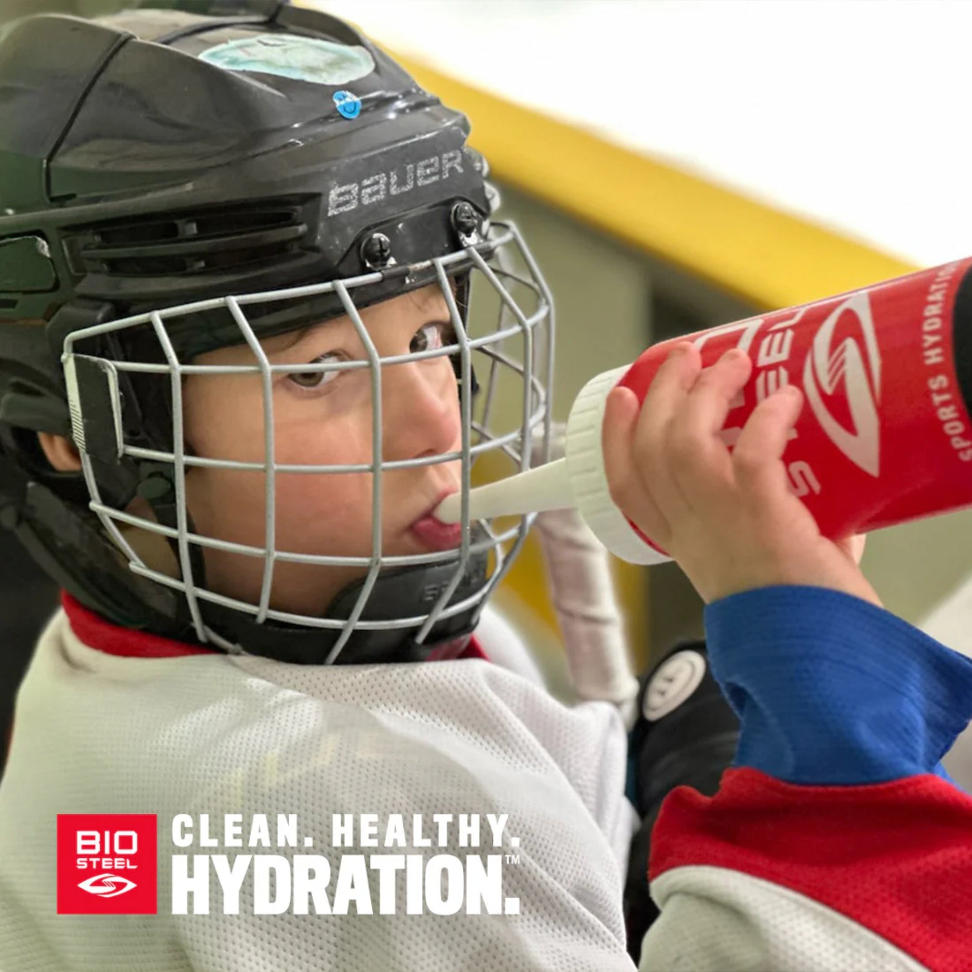 BioSteel Team Sports Water Bottle 900ml, Pro-Grade Squeeze Bottle with Quick-Flow Spout, Leak-Proof, BPA Free