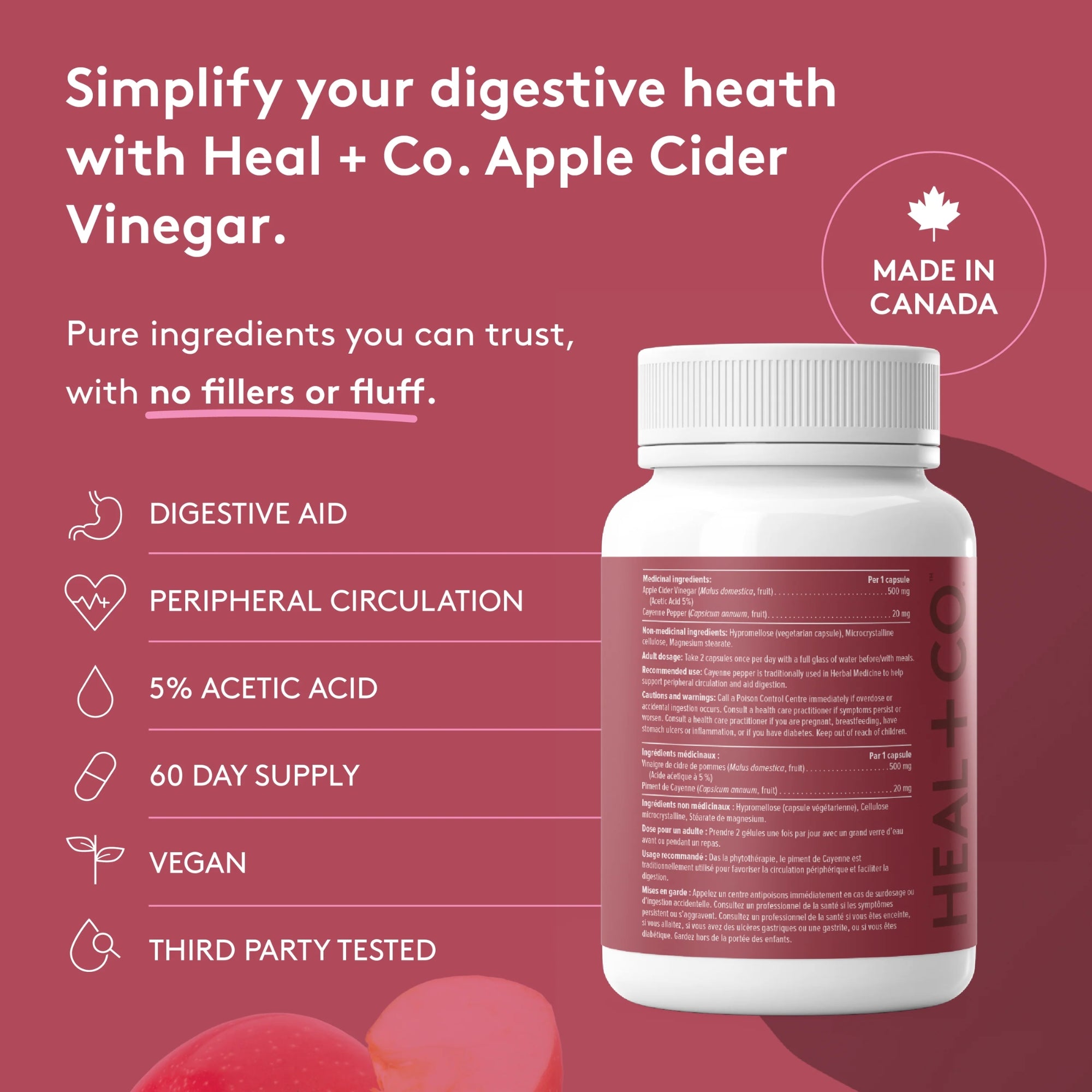 Apple Cider Vinegar 500 mg - 120 capsules
