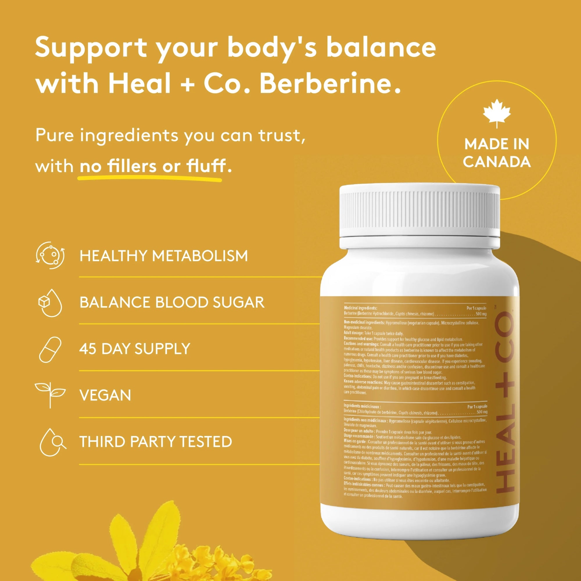 Berberine 500mg - 90 capsules