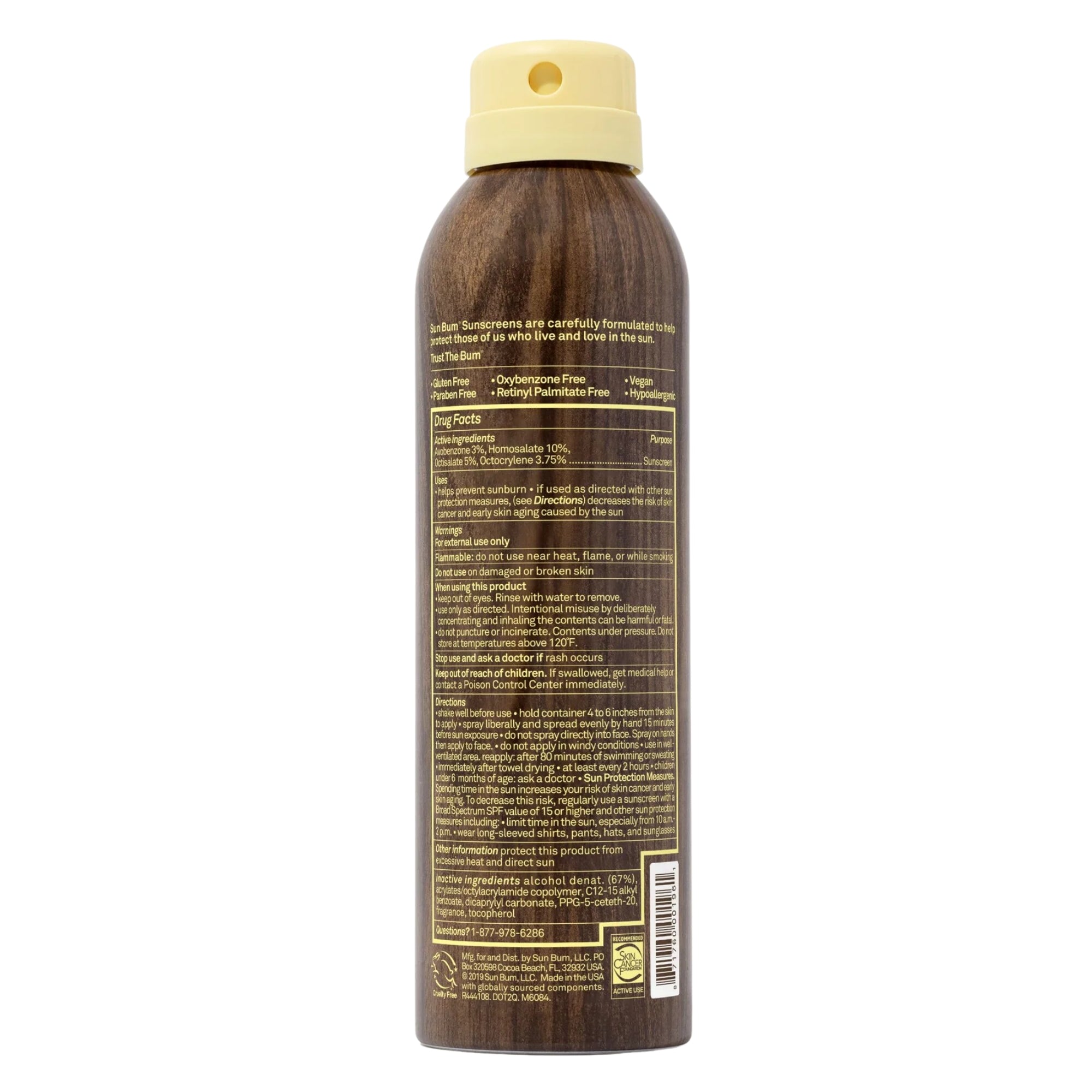 Sun Bum Moisturizing Sunscreen Continuous Spray SPF 30, 6 fl oz, 177ml