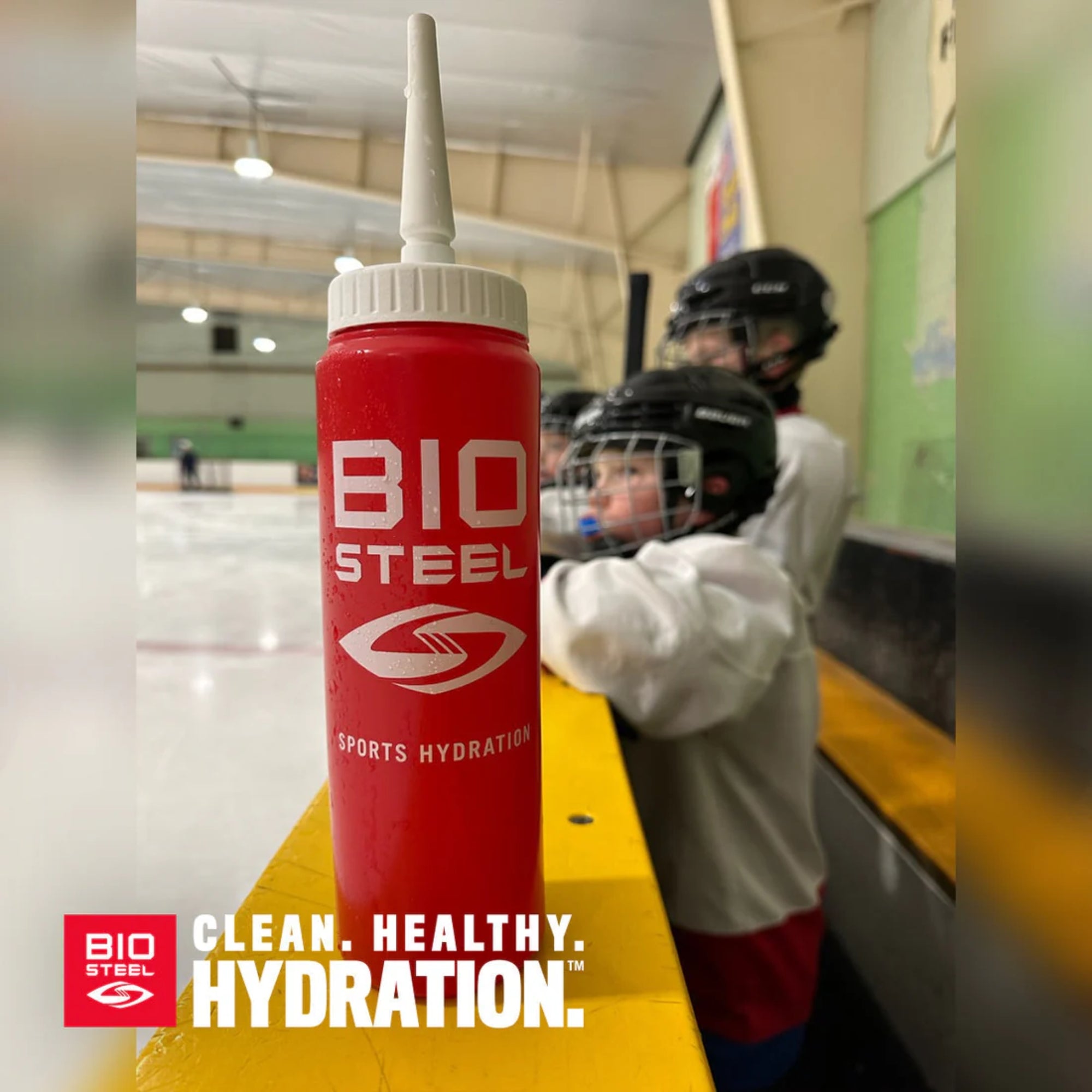 BioSteel Team Sports Water Bottle 900ml, Pro-Grade Squeeze Bottle with Quick-Flow Spout, Leak-Proof, BPA Free