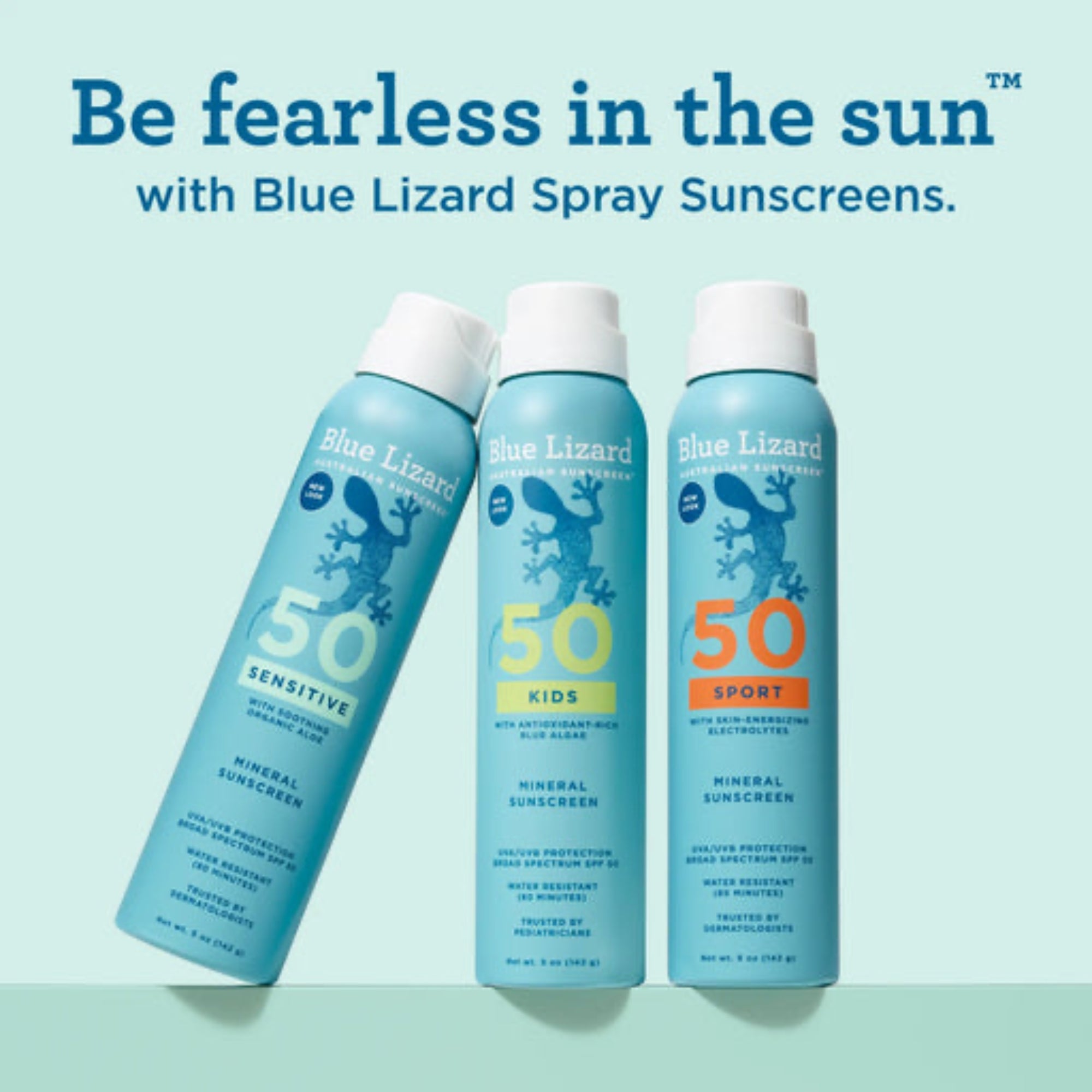 Blue Lizard Sensitive Mineral Sunscreen Spray SPF 50 – Broad Spectrum, Sensitive Skin Protection