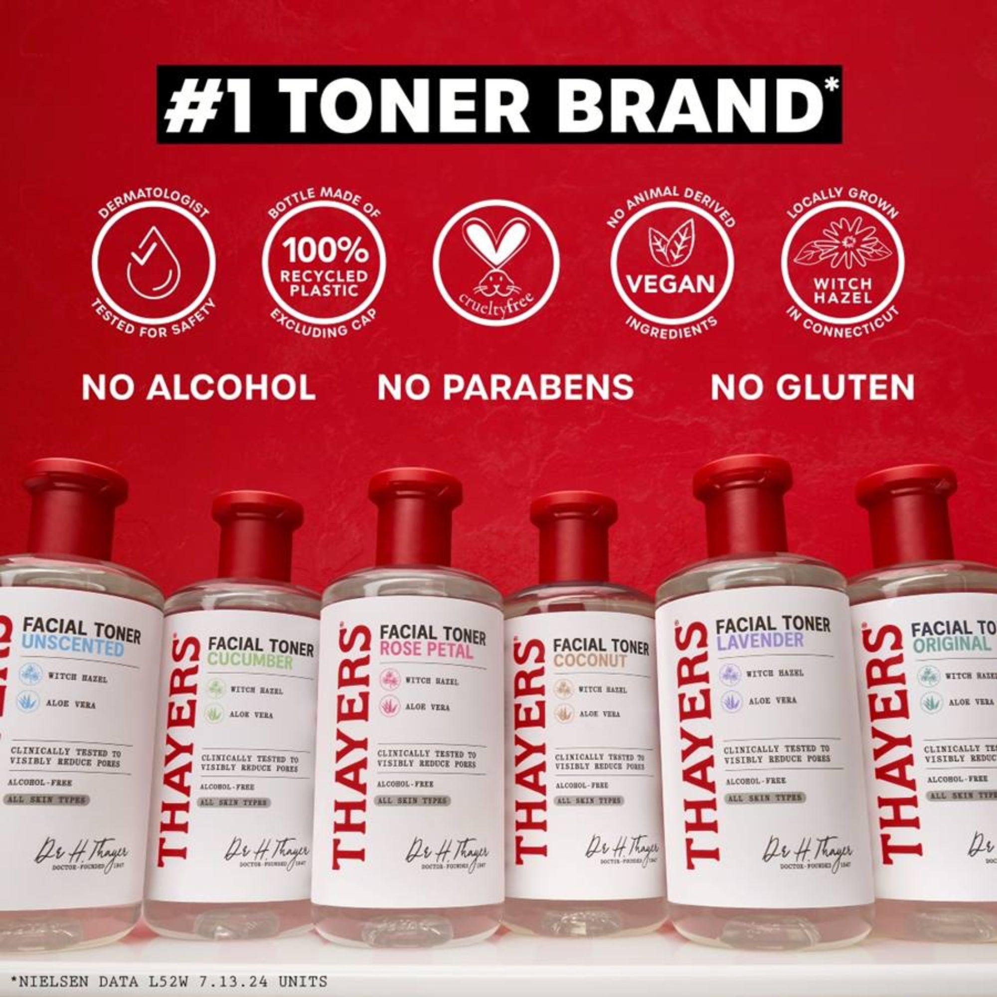 Thayers Alcohol-Free Rose Petal Witch Hazel Facial Toner, 12 fl oz, 355 ml