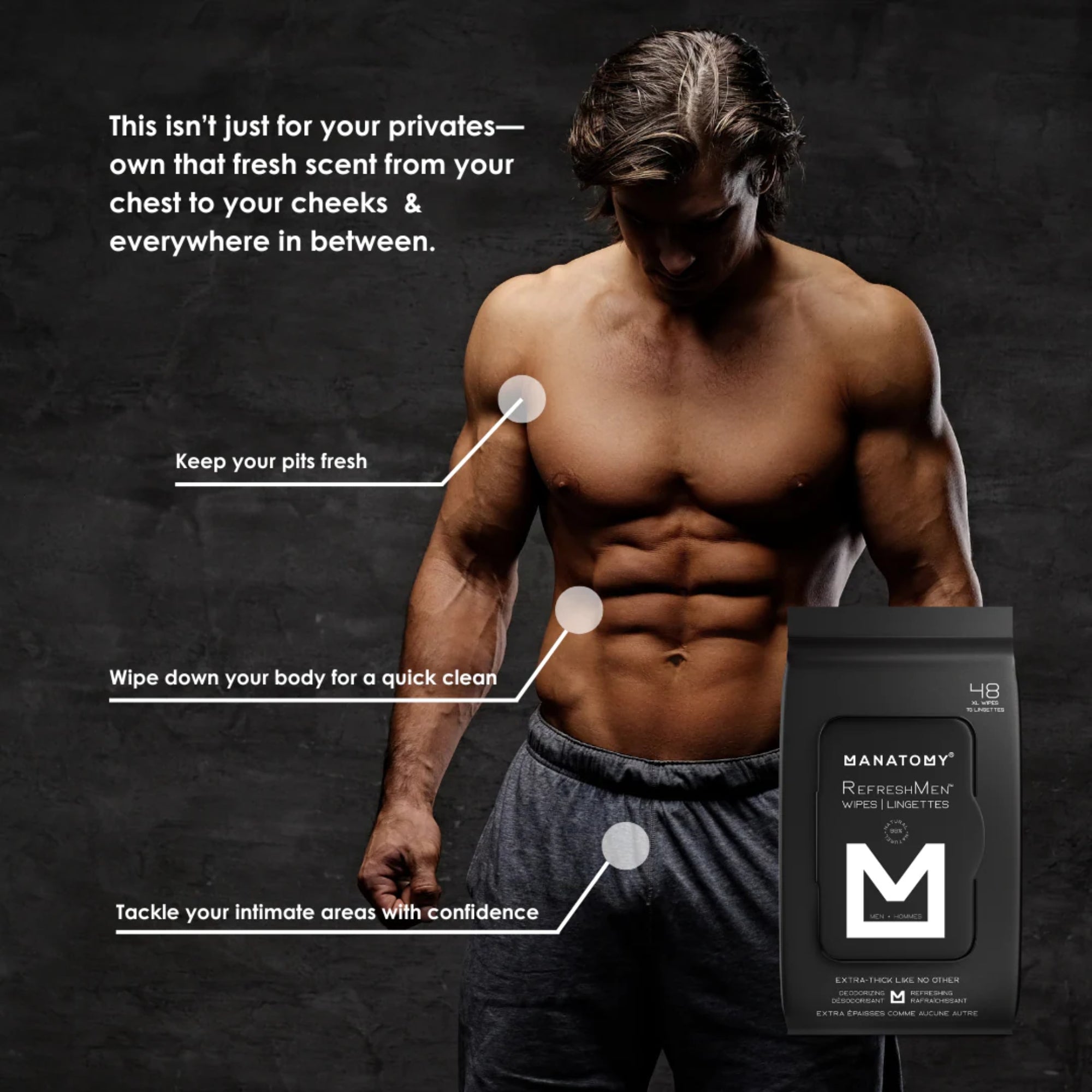 Manatomy RefreshMen Wipes Value Pack 3 x 48 Wipes