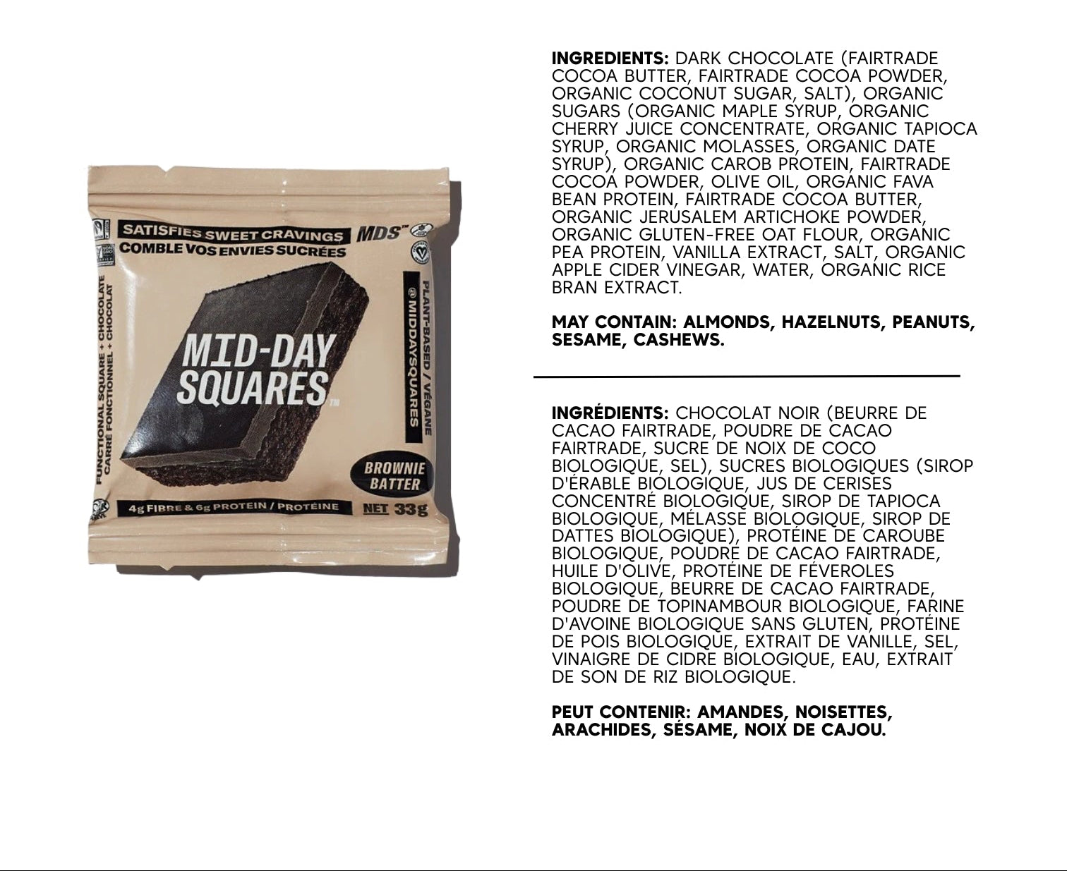 Mid-Day Squares Chocolate bars - 33g (12x)