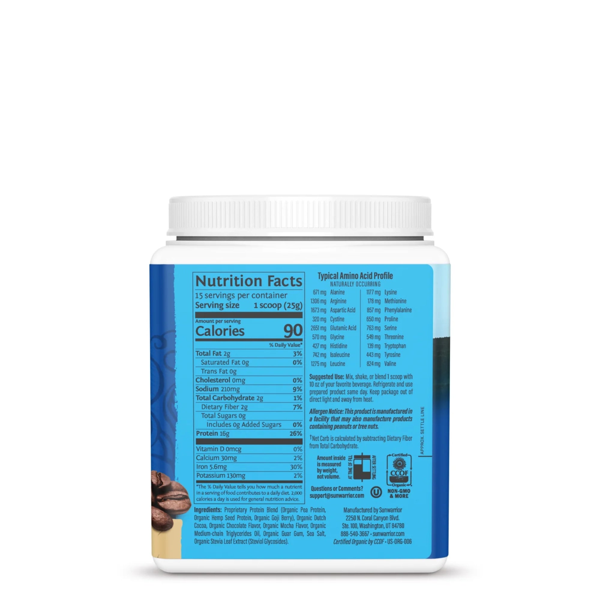 Sunwarrior Warrior Blend Organic Vegan Protein Powder - 17 servings