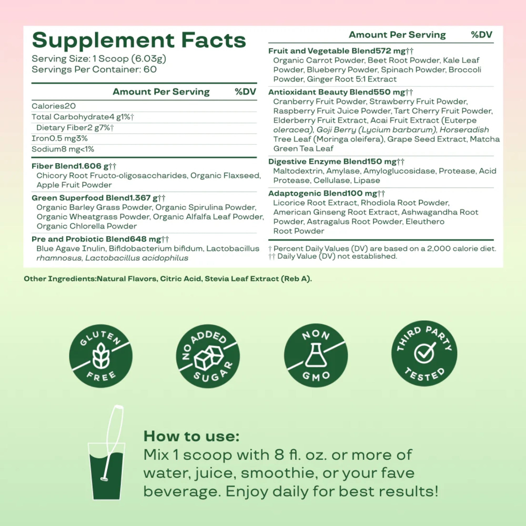 Bloom Greens & Superfoods Strawberry Kiwi 4.66 oz, 132 g
