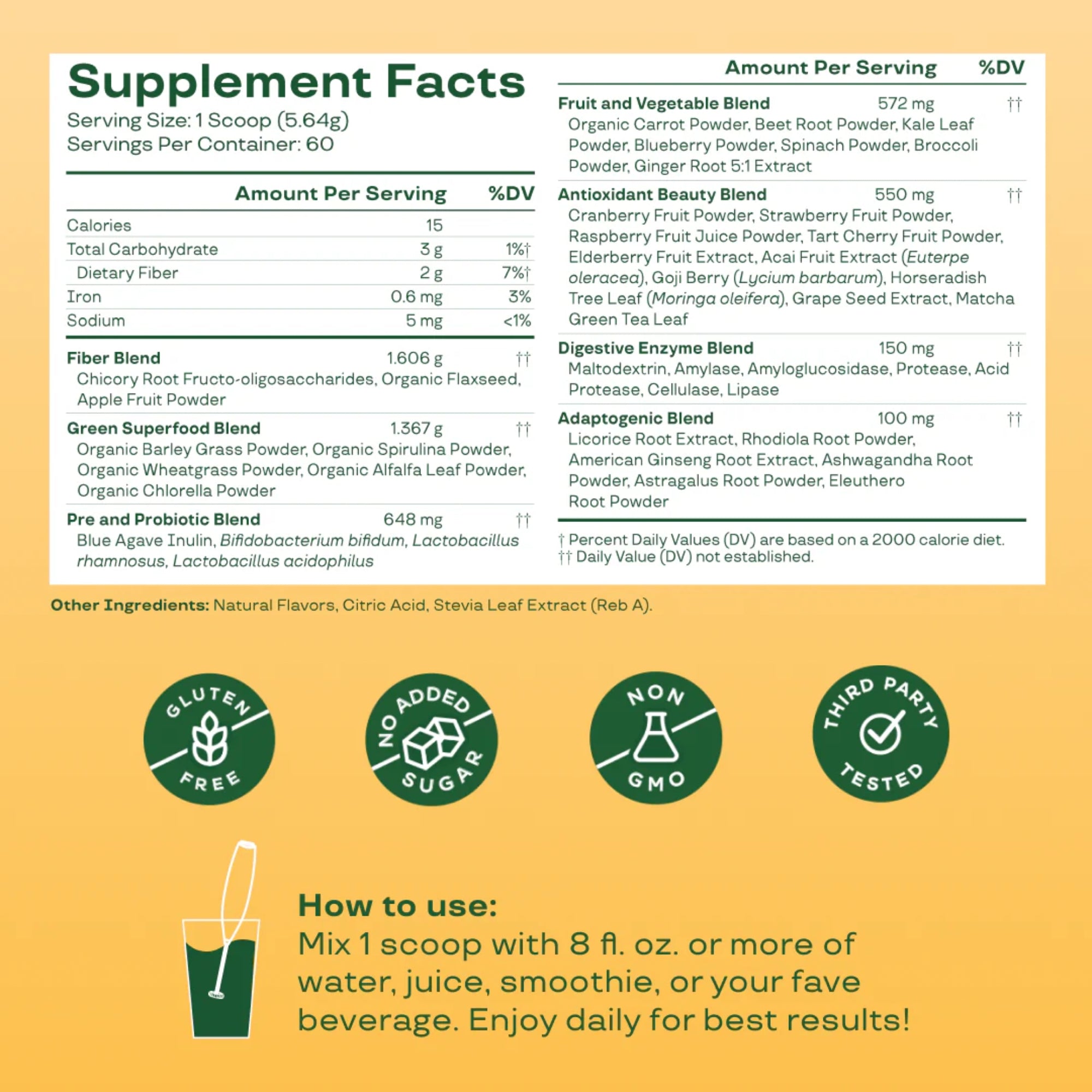 Bloom Greens & Superfoods Mango 4.66 oz, 132 g
