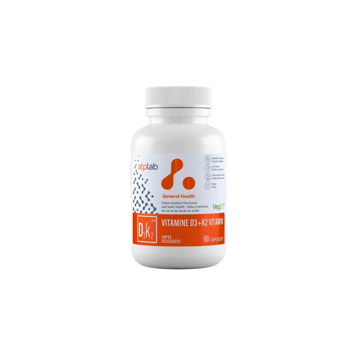Vitamin D3 + K2 60 capsules - PÜRE